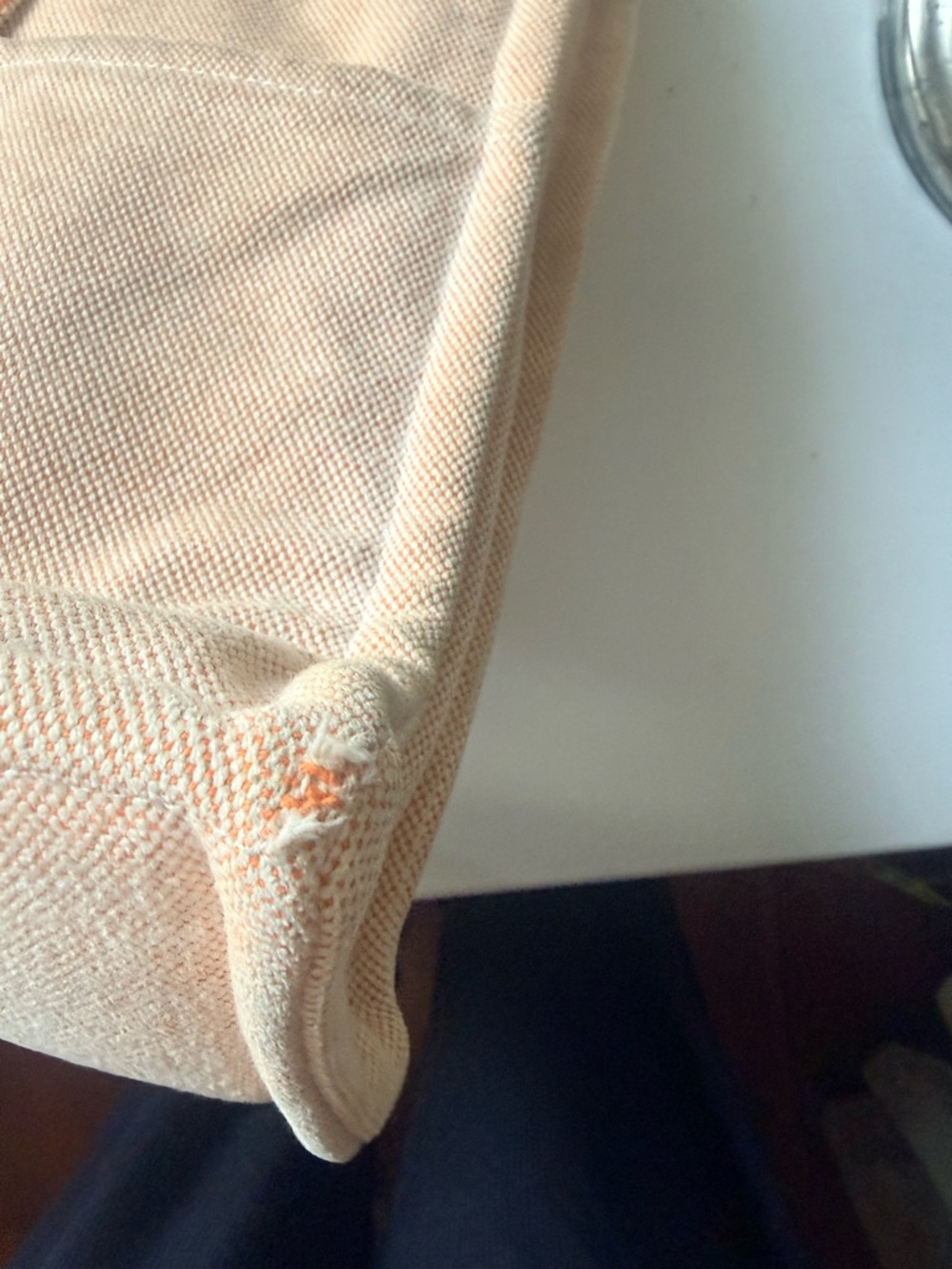Authentic Hermès MM (medium) tote in the iconic cream canvas/  signature orange - Picture 14 of 16